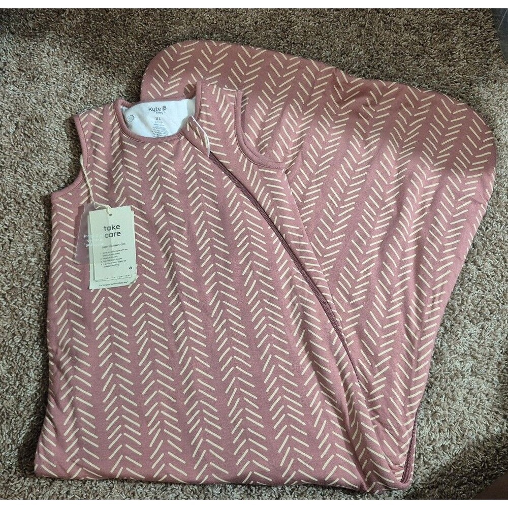 Kyte baby sleepsack size xl 1.0 tog new with tags dusty rose herringbone